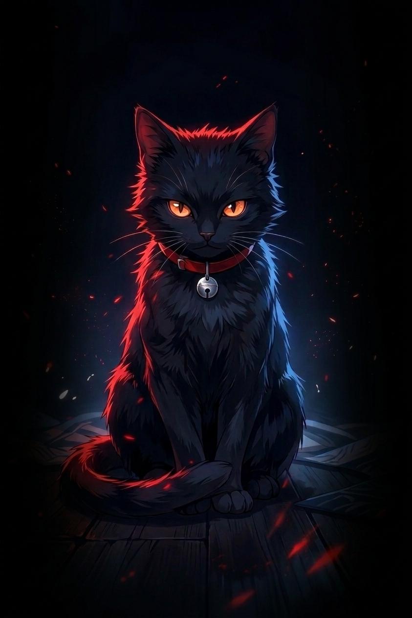 A black cat